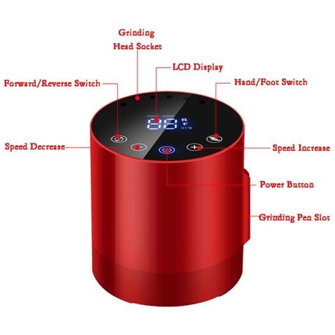 Fresatrice Elettrica Per Unghie 35000rpm - Basso Rumore, Velocità Regolabile, Spina Eu Red - Foto 3