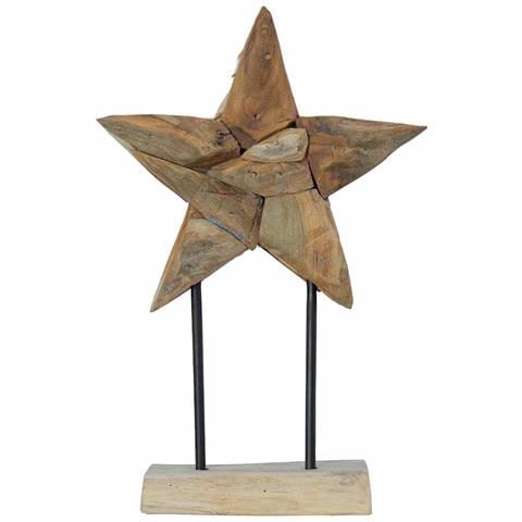 Stella di Natale Marrone 30 x 5 x 45 cm Legno di teak solido - Foto 1