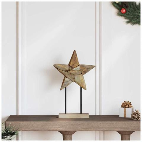 Stella di Natale Marrone 30 x 5 x 45 cm Legno di teak solido - Foto 2