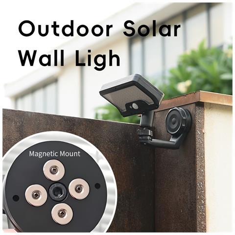 Lampada Solare Magnetica Con Sensore: Luce Calda, Attivata Dal Movimento, Lampada Da Parete Ricaricabile - Foto 2