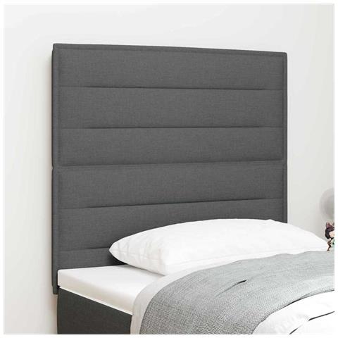 Testiera LED con testiera Grigio scuro 80 cm Poliestere - Foto 2