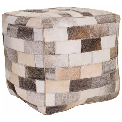 Pouf In Pelle Marrone 44x44x44h Cm - Foto 1