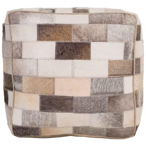 Pouf In Pelle Marrone 44x44x44h Cm - Foto 2