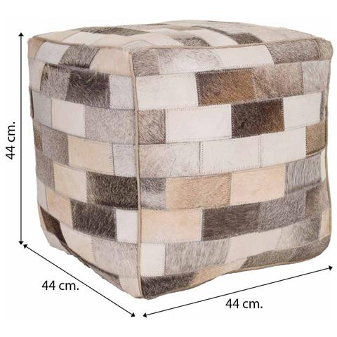 Pouf In Pelle Marrone 44x44x44h Cm - Foto 5