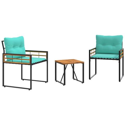 Set di Mobili da Esterno con cuscino 3 pcs Turchese - Foto 1