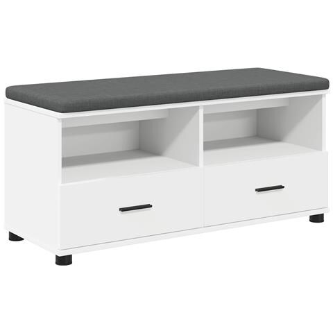 Panca per ingresso con cuscino Bianco 100 x 38 x 46 cm - Foto 1