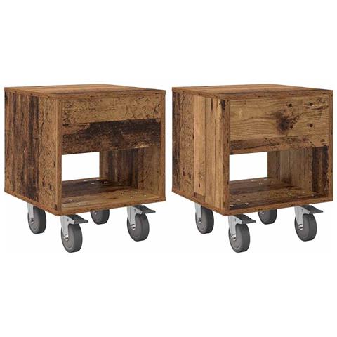 Comodino 2 pcs Legno vecchio 40,5 x 40 x 48 cm - Foto 1