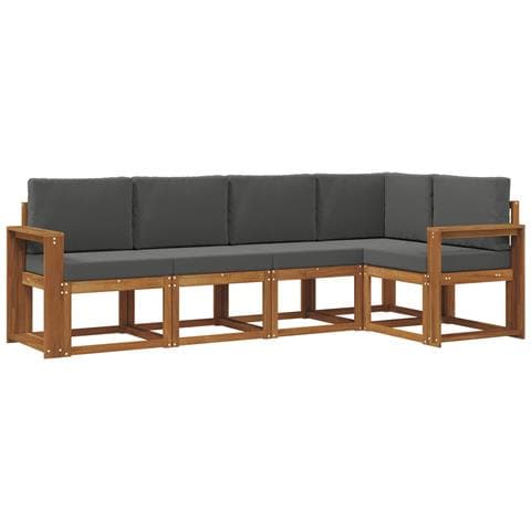 Set di divani con cuscino 5 pcs Naturale e Antracite - Foto 1
