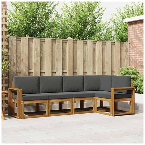 Set di divani con cuscino 5 pcs Naturale e Antracite - Foto 2