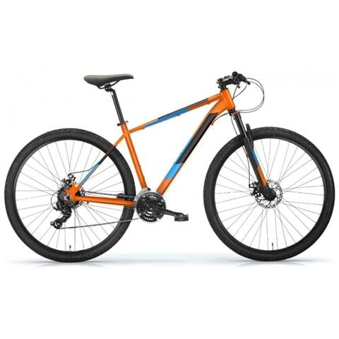 Bici In Alluminio Da Uomo Misura 29 Mountain Bike Kayman Mtb Altus 21v Forcella Ammortizzata Freni A Disco Meccanici - 42 Arancio - Blu Opaco - Foto 1