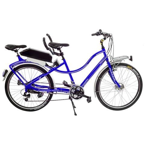 Bici E-bike A Due Posti Misura 26 Cambio 21v E-tandem26 Motore E Batteria Ansmann 250w 36v 11.6ah Bibici In Alluminio - 47 Blu - Foto 1