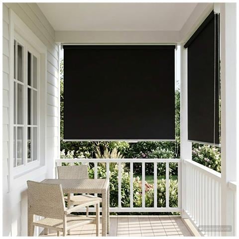 Voletta a rullo con protezione UV Nero 100 x 140 cm Poliestere - Foto 2