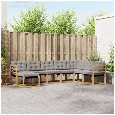 Set di divani da esterno 8 pcs Bianco e Grigio Chiaro - Foto 2