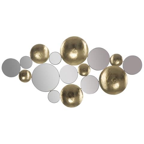 Pannello Da Muro Glam Con Specchi Dorati 118x60 Cm - Foto 1