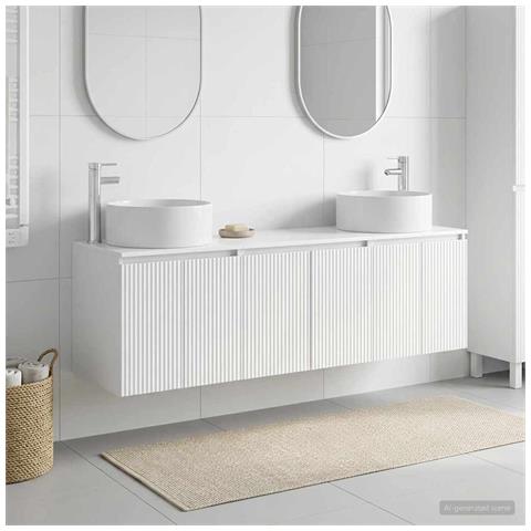 Set di Armadi da Bagno 3 pz Bianco Lucido 49,5 x 44,5 x 65,5 cm - Foto 2