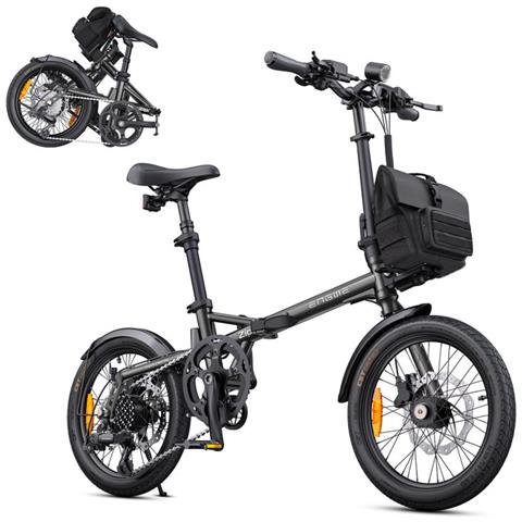 Zip Bici elettrica pieghevole, motore posteriore 250W, autonomia massima 120km, piegatura in 3 secondi, ideale per pendolari urbani, metropolitana e viaggi in auto, colore nero - Foto 1