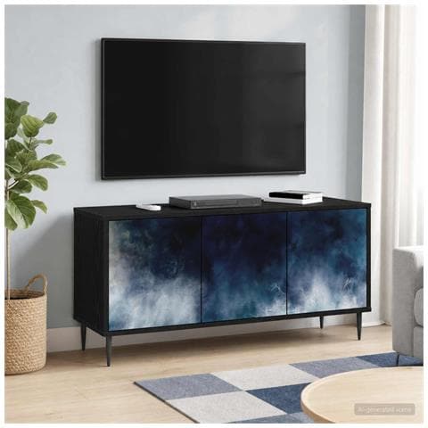 Mobile TV RAALTE 102 x 33 x 51 cm Rovere Nero - Foto 2