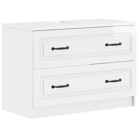 Set di armadietti da bagno in 3 pezzi UTRECHT Bianco Lucido - Foto 10