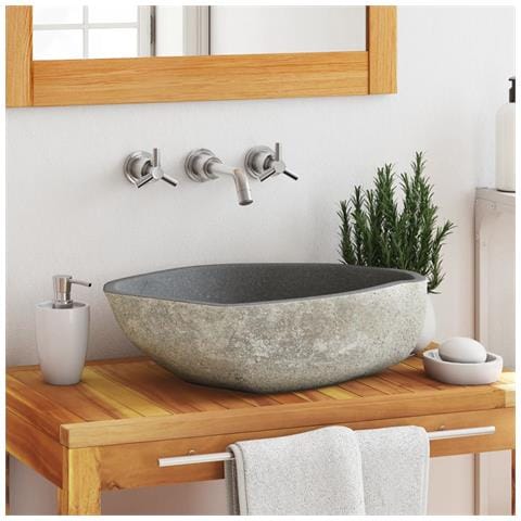 Lavandino in Pietra di Fiume Ovale (45-53) x (34-41) cm - Foto 1