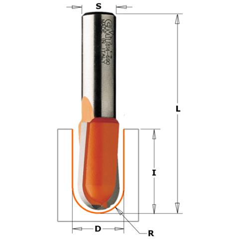 Fresa Raggio Convesso Hm S=6 D=9.5 R=4.75 714.095.11 - Foto 1