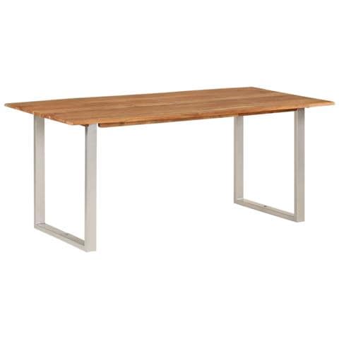 Tavolo Da Pranzo 180x90x76 Cm In Legno Massello Di Acacia - Foto 2