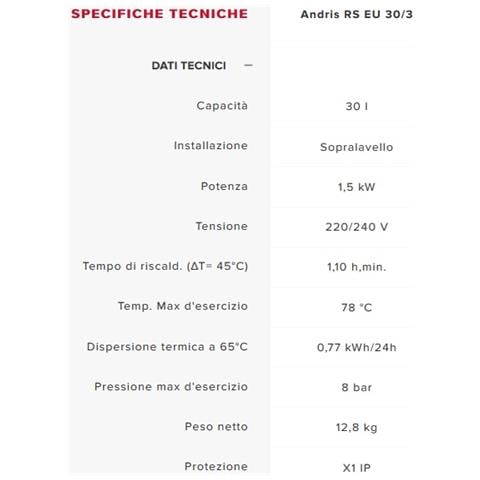Ariston Scaldabagno Elettrico Andris Rs 30/3 Eu - Foto 2