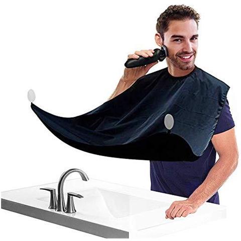 Barba Catcher - Grande Barba Rasatura Grembiule Del Capo Con Ventose - Perfetto Per Gli Uomini Padre Marito Governare Taglio Taglio Del Capo (nero) - Foto 1
