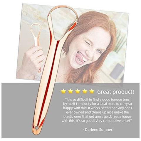 Tongue Raschietto (2 Pezzi) Cure Bad Breath (medical Grade) Detergenti Tongue Acciaio Inossidabile 100 Tongue Bpa Metallo Libero Raschietti Fresher Respiro Seconds. by. . . - Foto 2