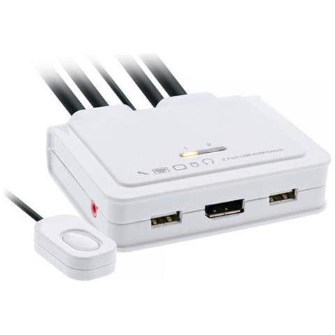 KVM Switch, 2 porte, USB, DisplayPort 1.2, 4K, Audio, All-In-One - Foto 1