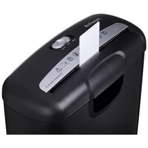Activejet Distruggidocumenti ASH-0601S, Taglio a striscia, 22 cm, 10 L, Pulsanti, 3000 mm/min, P-1 - Foto 2