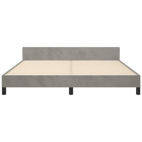 Giroletto senza Materasso Grigio Chiaro 180x200 cm Velluto - Foto 2
