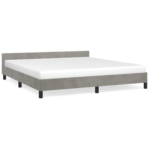 Giroletto senza Materasso Grigio Chiaro 180x200 cm Velluto - Foto 1