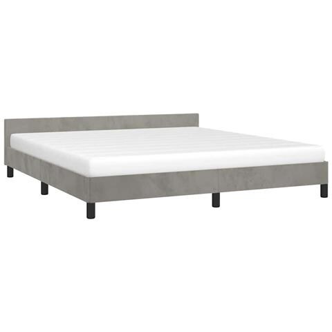 Giroletto senza Materasso Grigio Chiaro 180x200 cm Velluto - Foto 9