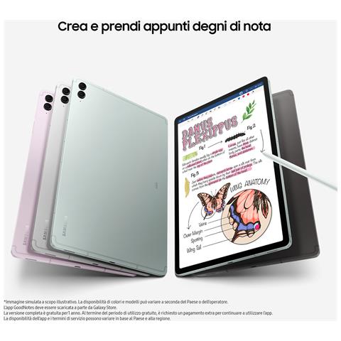 Galaxy Tab S9 FE+ 12.4" LCD Samsung Exynos RAM 8GB Memoria 128 GB +Slot MicroSD Wi-Fi Fotocamera 8Mpx Android 13 Colore Grigio Italia - Foto 7