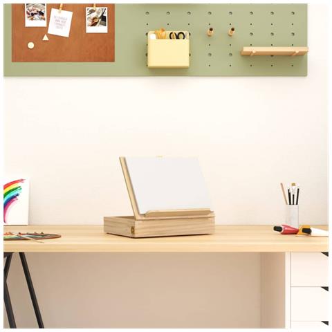 Cavalletto Tavolo Cassetto 33,5x25,5x7 Cm Legno Massello Pino - Foto 11