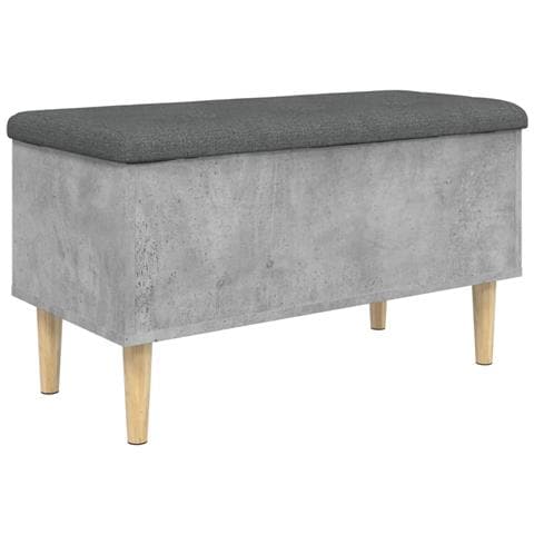 Panca Portaoggetti Grigio Cemento 82x42x46 Cm Legno Multistrato - Foto 2