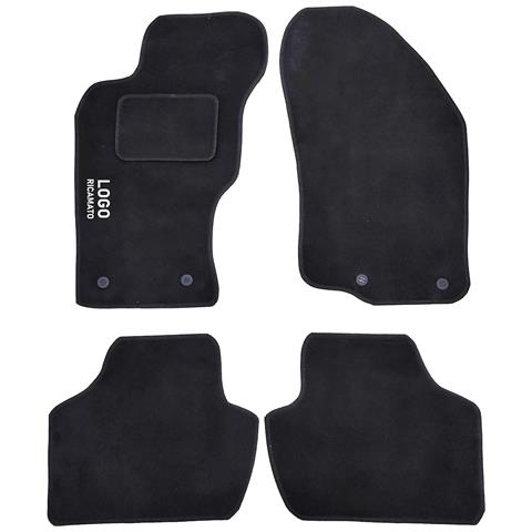 Tappetini Auto Compatibili Per 147 | Tappeti Sagomati | In Moquette Nera | Logo Ricamato Battitacco E 4 Clip Di Fissaggio | Accessori Interni - Foto 1