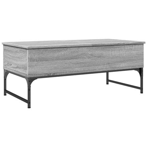 Tavolino Salotto Grigio Sonoma 100x50x40cm Multistrato Metallo - Foto 2