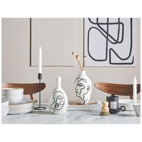 Vaso Da Fiori Helike Gres Porcellanato 23 Cm Bianco - Foto 1