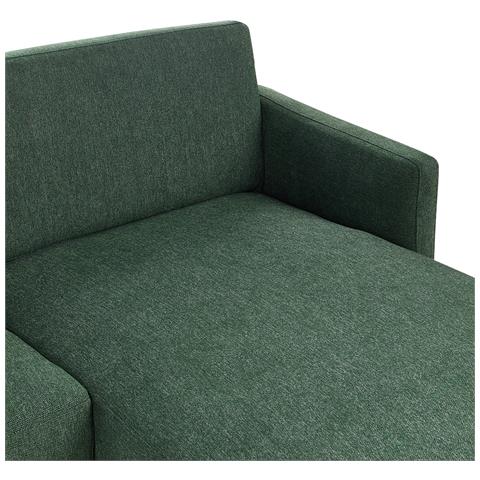 Divano Angolare 2 Posti Breda Tessuto Verde Scuro Lato Sinistro - Foto 2