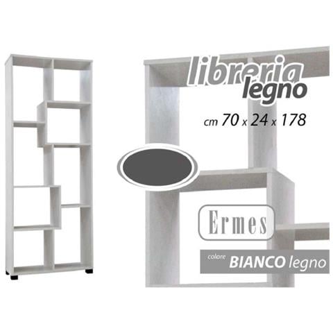 Trade Shop - Mobile Moderno Libreria Scaffale 8 Scomparti In Legno Bianca 70x24x178cm 715648 - Foto 1