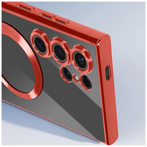 Cover Magsafe Per Samsung S24 Ultra In Silicone Bordo Cromato - Foto 2