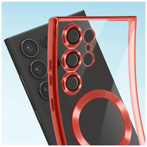 Cover Magsafe Per Samsung S24 Ultra In Silicone Bordo Cromato - Foto 5