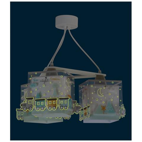 Lampada A Sospensione Per Bambini 3 Luci The Night Train Treno - Foto 1