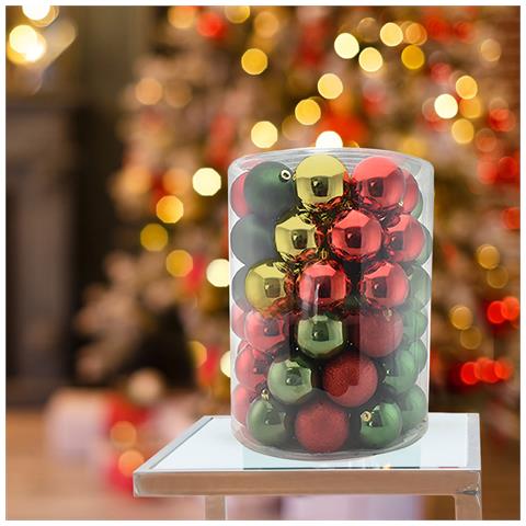 Set34 Palle Di Natale Sfere Palline Natalizie 8cm Multicolore Decorazioni Albero - Foto 2