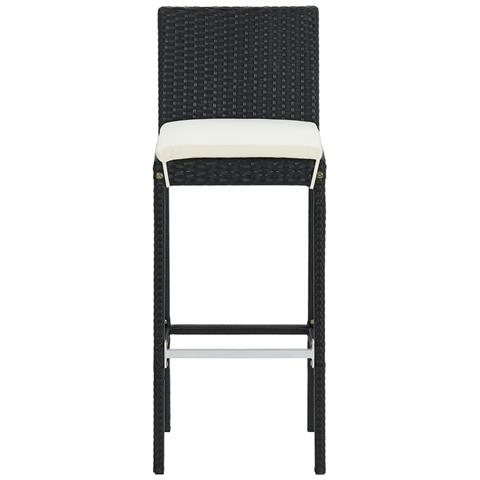 Set Bar da Giardino 7 pz Nero in Legno Acacia e Polyrattan - Foto 2