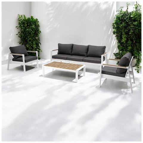 Navarra - Salotto Con Struttura In Alluminio Verniciato Antracite O Bianco - Foto 2