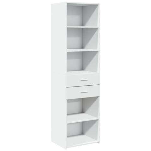 Credenza Bianca 50x42,5x185 Cm In Legno Multistrato - Foto 2