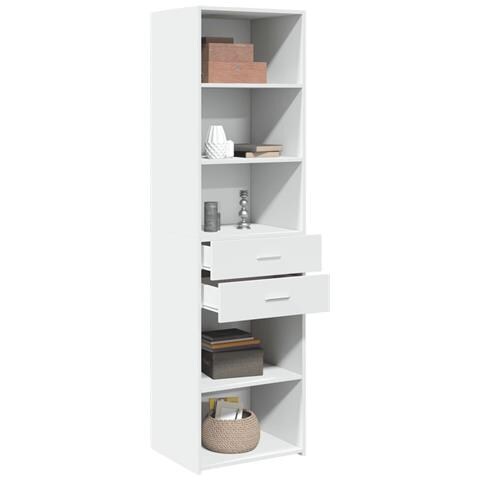 Credenza Bianca 50x42,5x185 Cm In Legno Multistrato - Foto 3