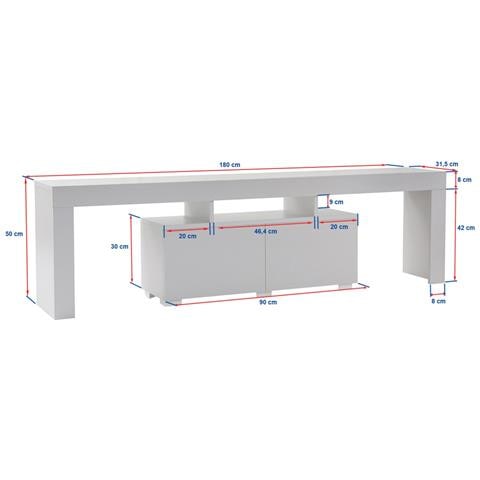 Baso Porta Tv Con Armadi Bianchi 180cm - Foto 2